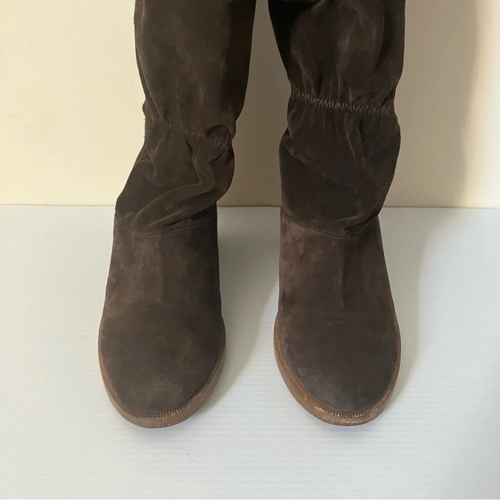 Robert Clergerie Timot Suede Brown Over the Knee Boots size 10